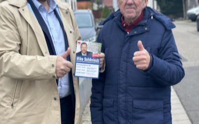 Flyer verteilen, gute Gespräche und ein schöner Abschluss im Heimatort